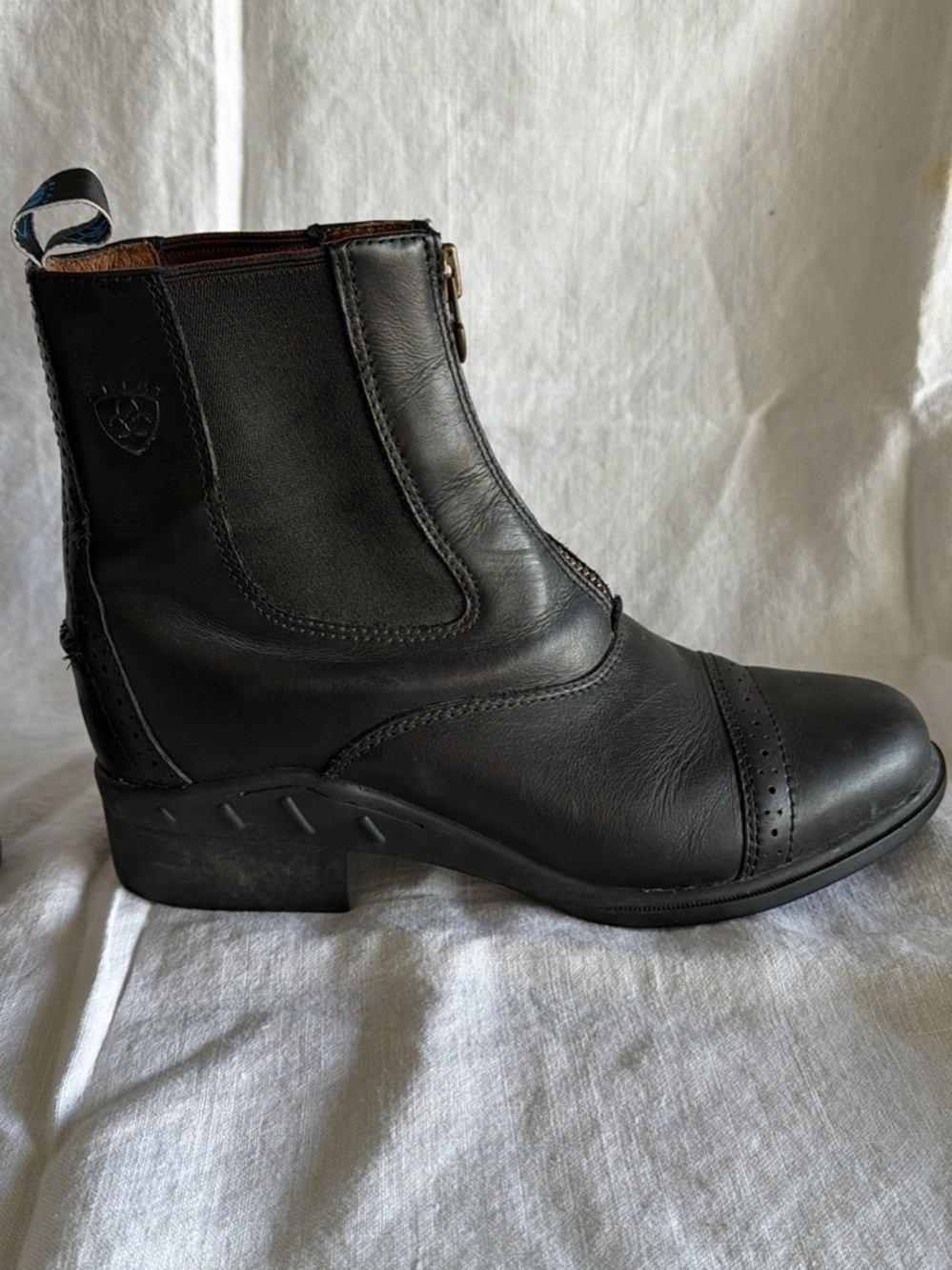 Ariat Black Leather Front-Zip paddock boots with metal zipper - Picture 6 of 8